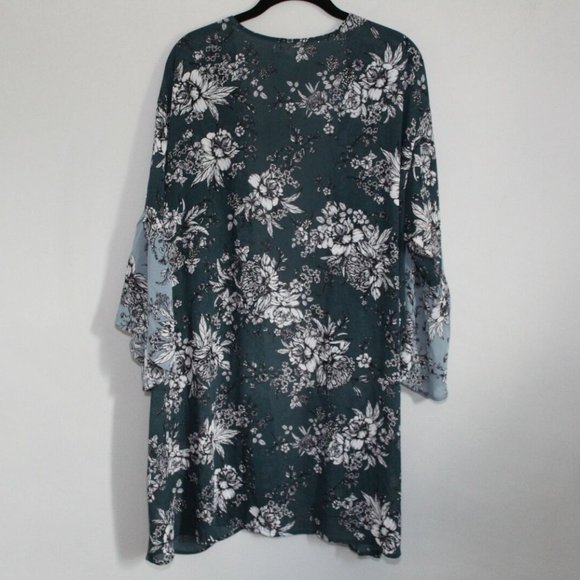 Maurices Floral Bell Sleeve Kimono Top H11345 - Picture 6 of 8